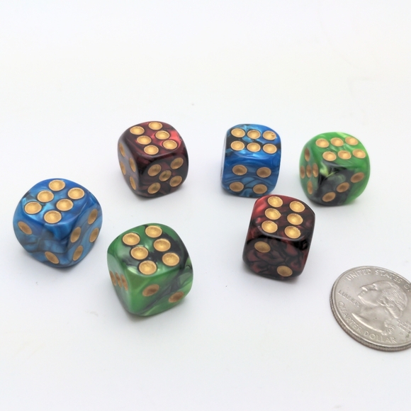 Jewel Tone Dice Fridge Magnets - Picture 3 of 5